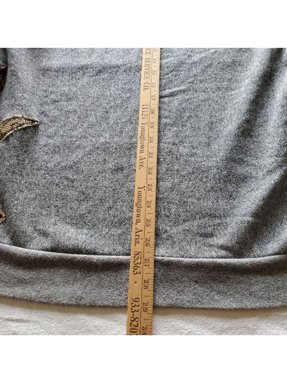 American Apparel Gray Zip Hoodie Burlap Sunburst Sun Ray Patchwork Size L Large - Picture 10 of 12